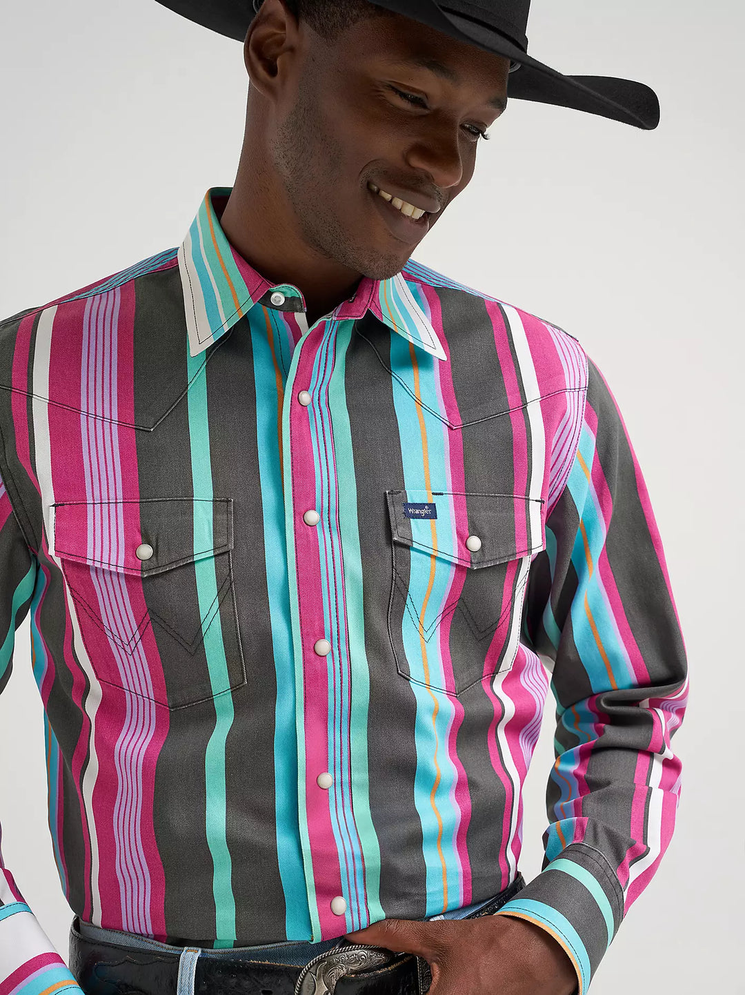 Wrangler Men's Vintage Inspired Brushpopper Snap Shirt - Desert Dusk