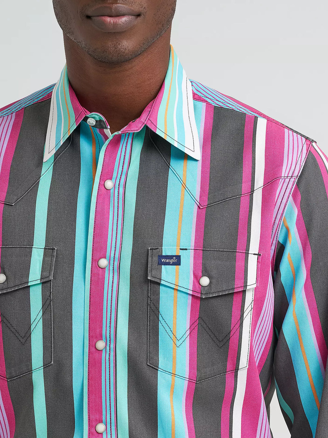 Wrangler Men's Vintage Inspired Brushpopper Snap Shirt - Desert Dusk