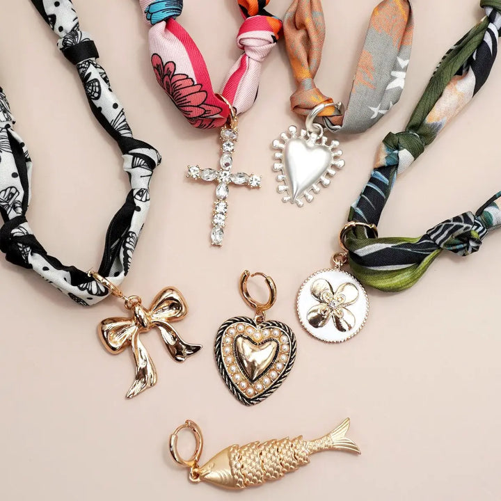 Josslyn Scarf Interchangeable Charm Necklace