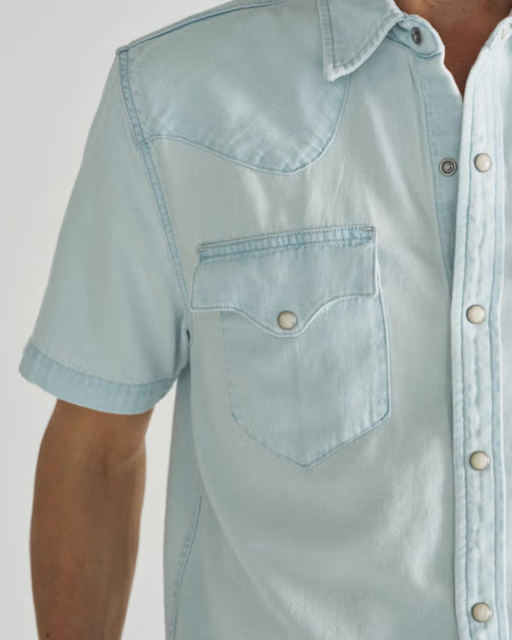 Men's Tecovas Denim Pearl Snap SS Shirt
