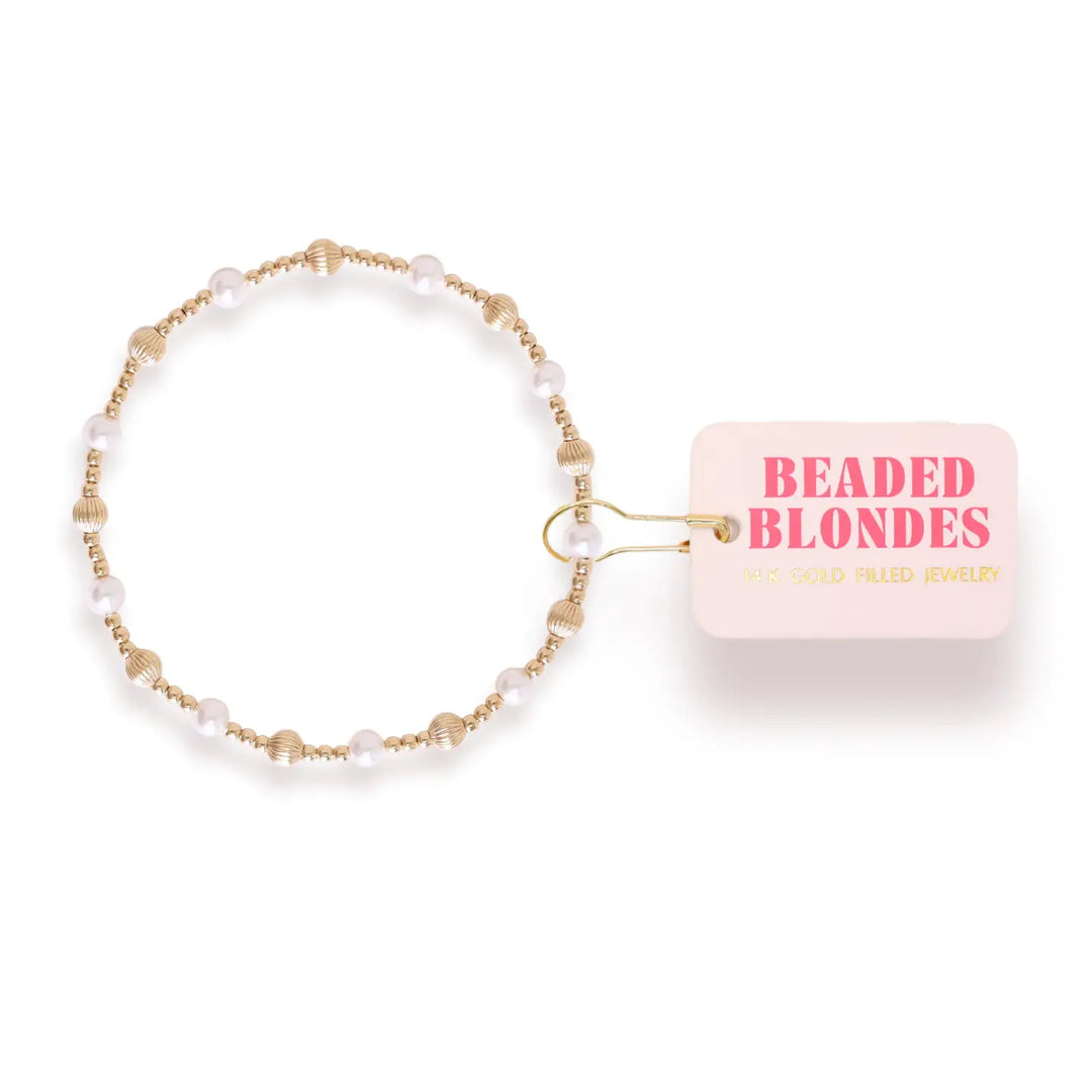 Beaded Blondes Palmer Fluted Pearl Bracelet