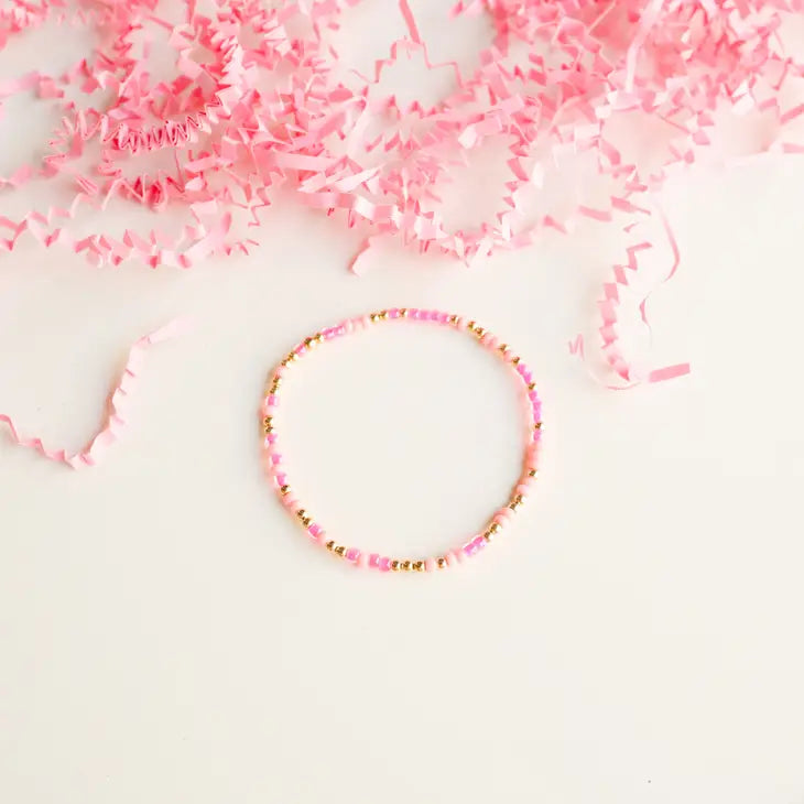 Beaded Blonde Pink Sprinkle Bracelet