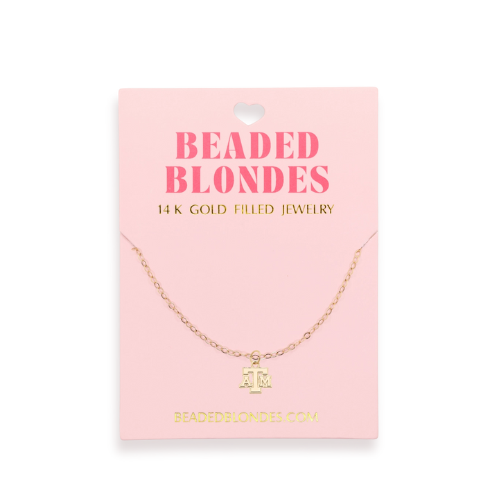 Beaded Blondes Texas A&M Charm Necklace