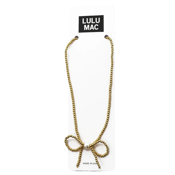 Lulu Mac Gold Bow Stretch Necklace