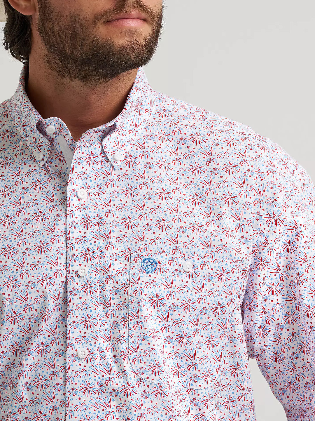 Wrangler Men's George Strait SS One Pocket Button Down Shirt