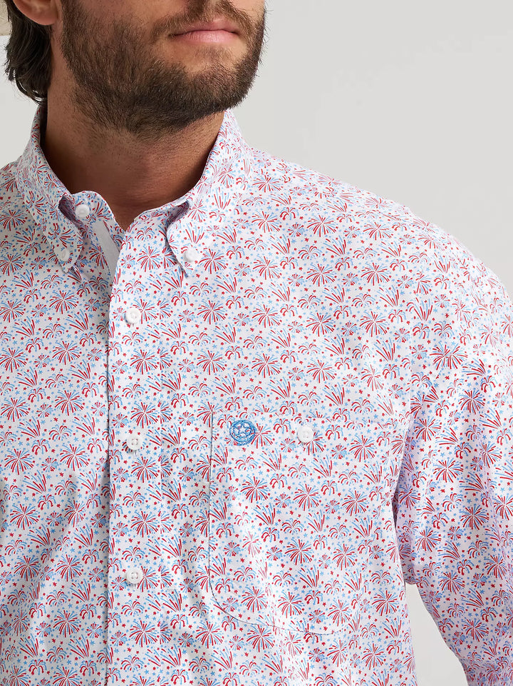 Wrangler Men's George Strait SS One Pocket Button Down Shirt