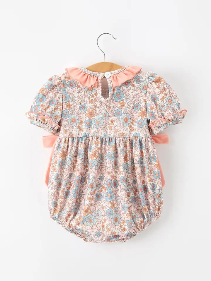 BR Rylee Faith Fall Floral Smocked Romper