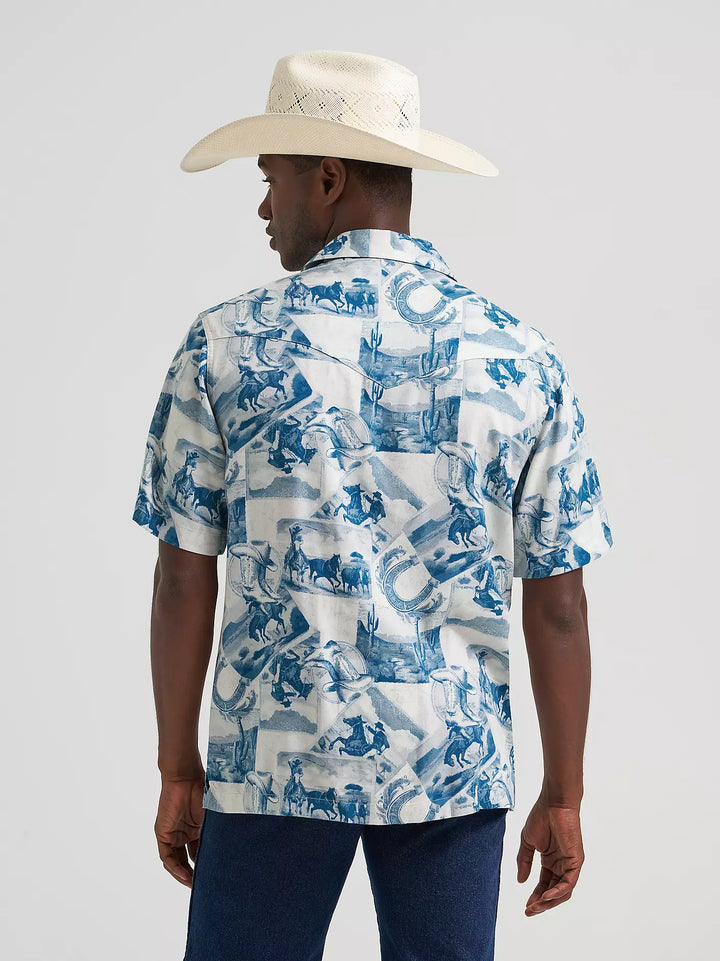 Wrangler Men's Coconut Cowboy Camp SS Shirt