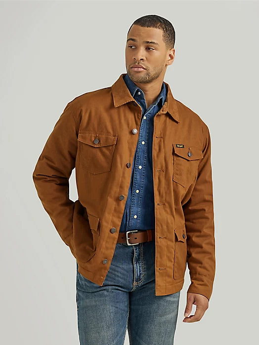 Wrangler Men's Western Lined Canvas Barn Coat