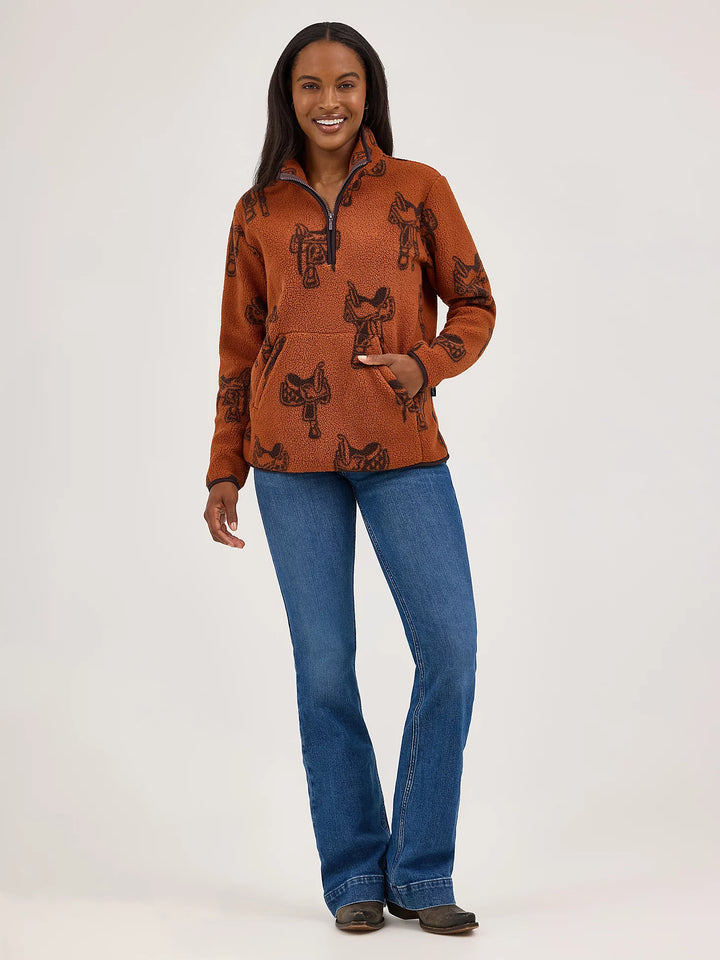 Wrangler® Retro Quarter Zip Sherpa Pullover