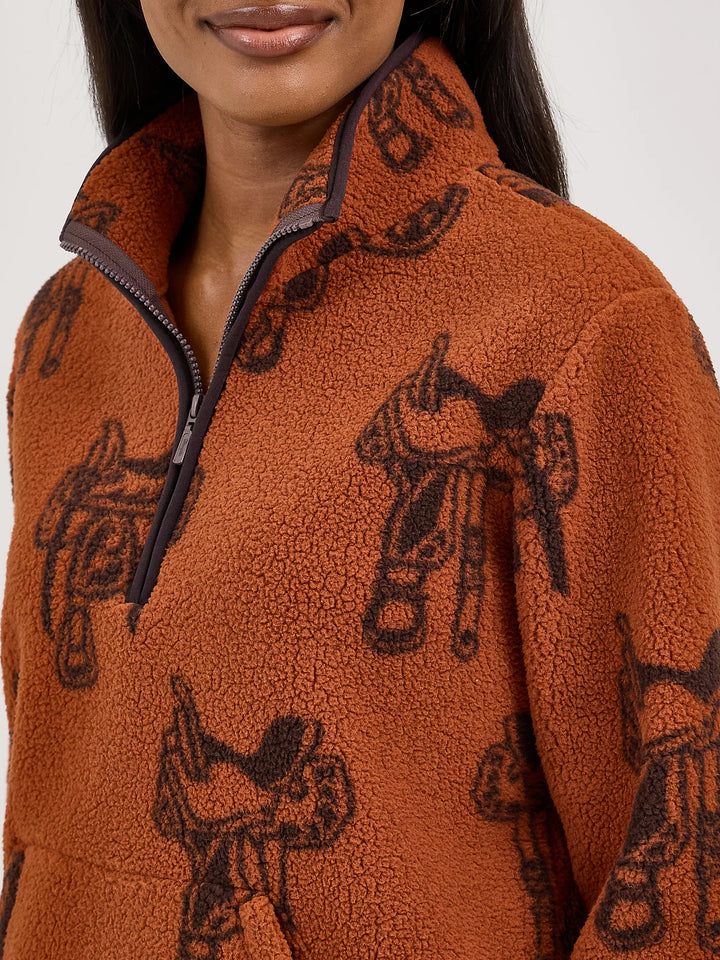 Wrangler® Retro Quarter Zip Sherpa Pullover