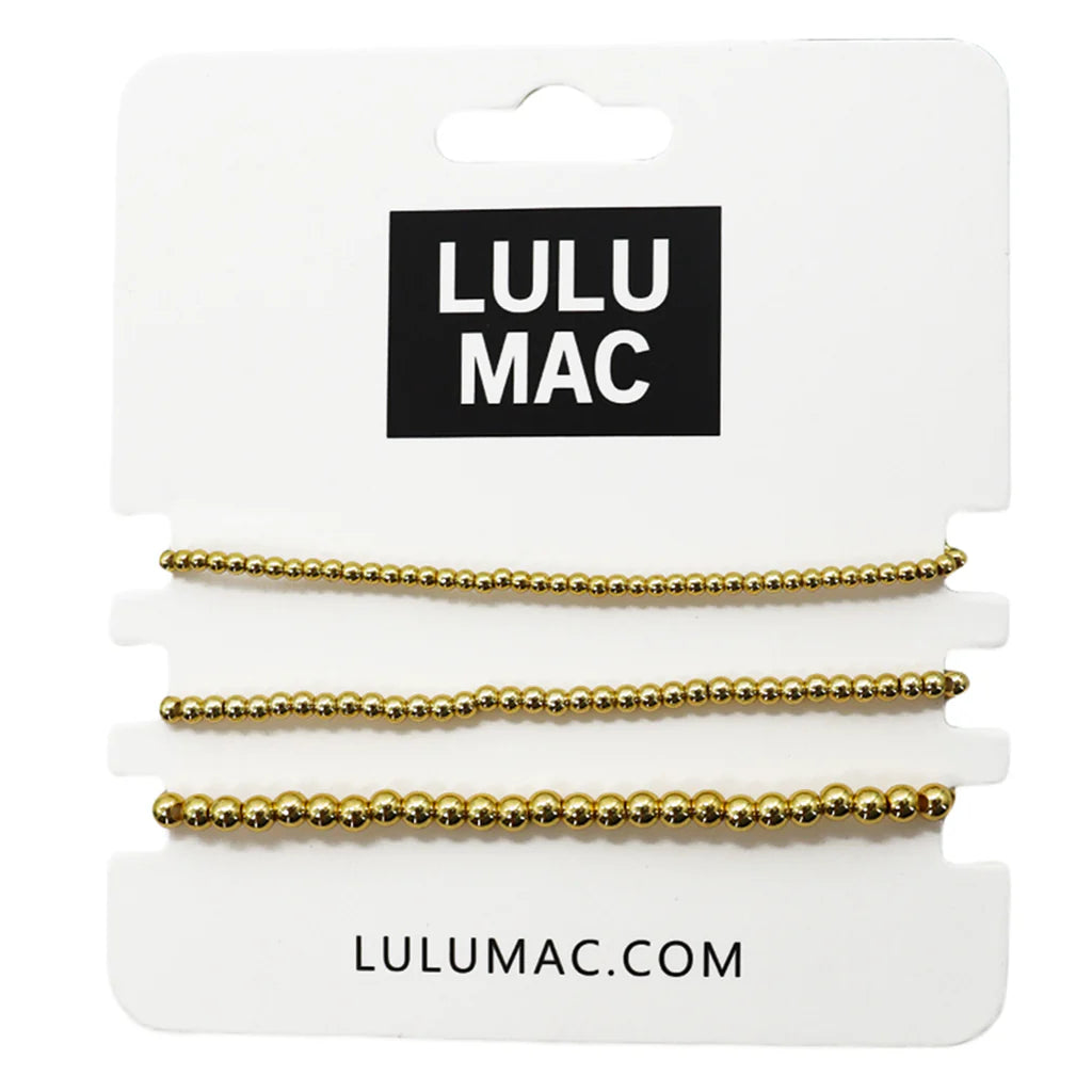 Lulu Mac Gold Beaded Bracelets - Set of 3