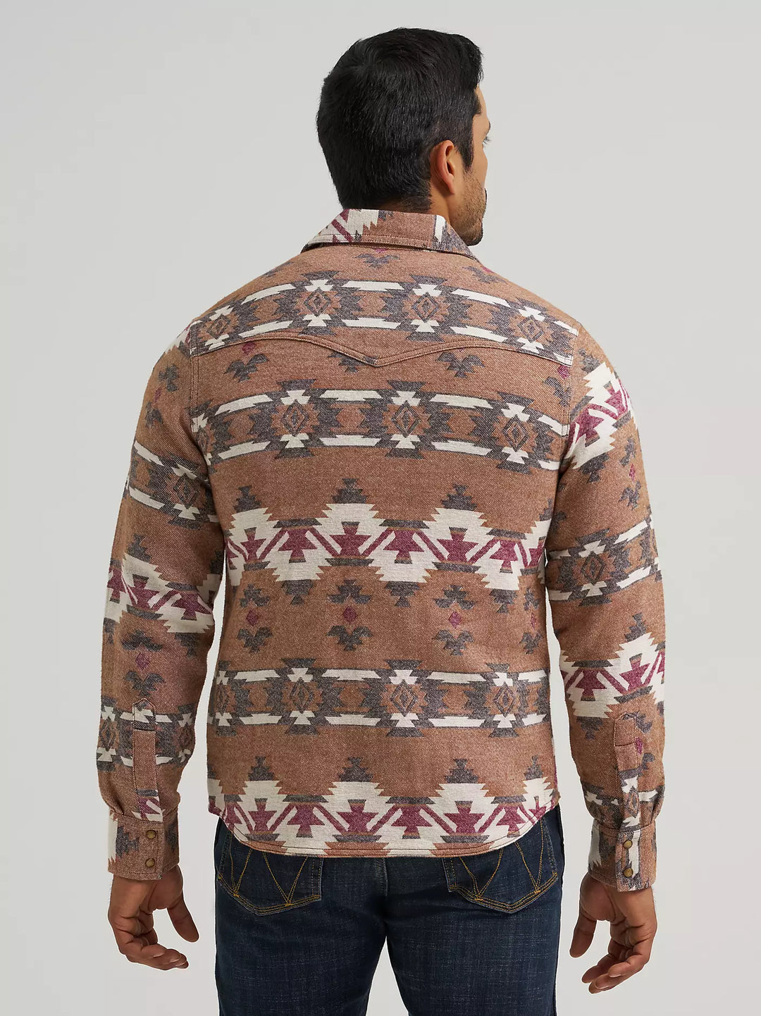Wrangler Men's Retro Premium Western Snap Jacquard Shirt