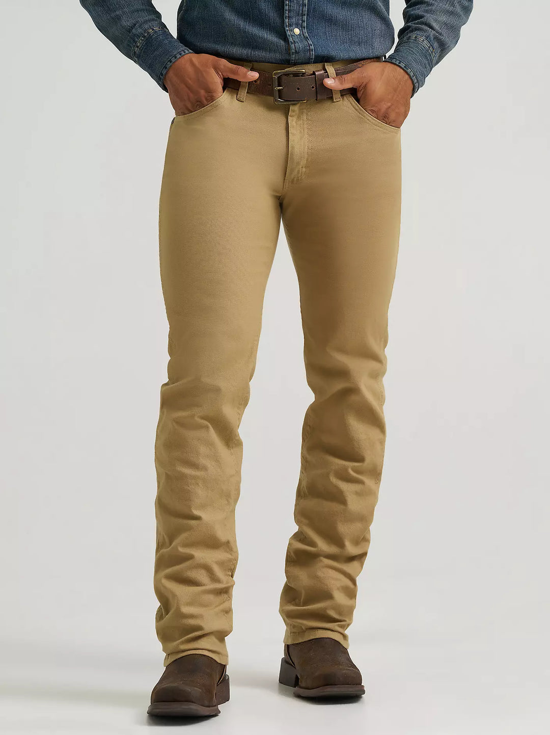 Wrangler Men's Tough Comfort Cowboy Cut Slim Fit Canvas Jeans