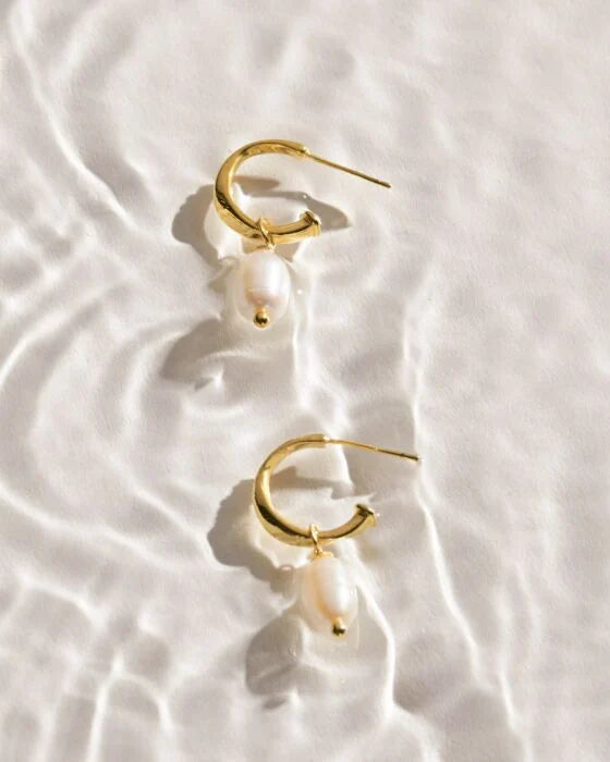 Katie Loxton Pearl Lustre Hoop Earrings