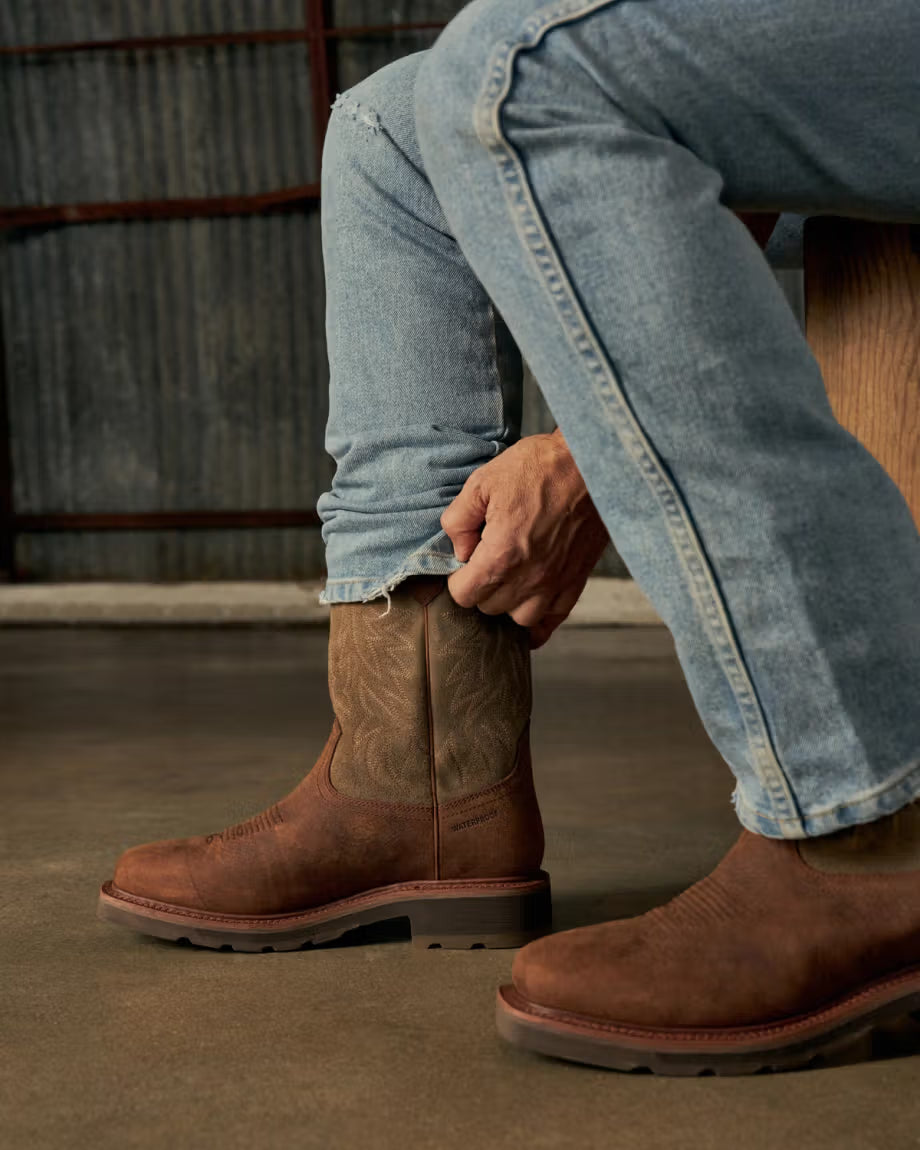 The Tecovas LongHaul Waterproof Square Soft Toe Work Boot with Temp Control