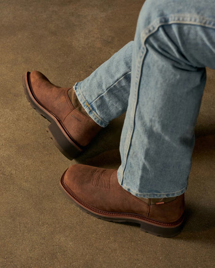 The Tecovas LongHaul Waterproof Square Soft Toe Work Boot with Temp Control