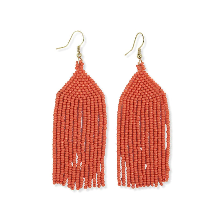 Michele Solid Beaded Fringe Earrings