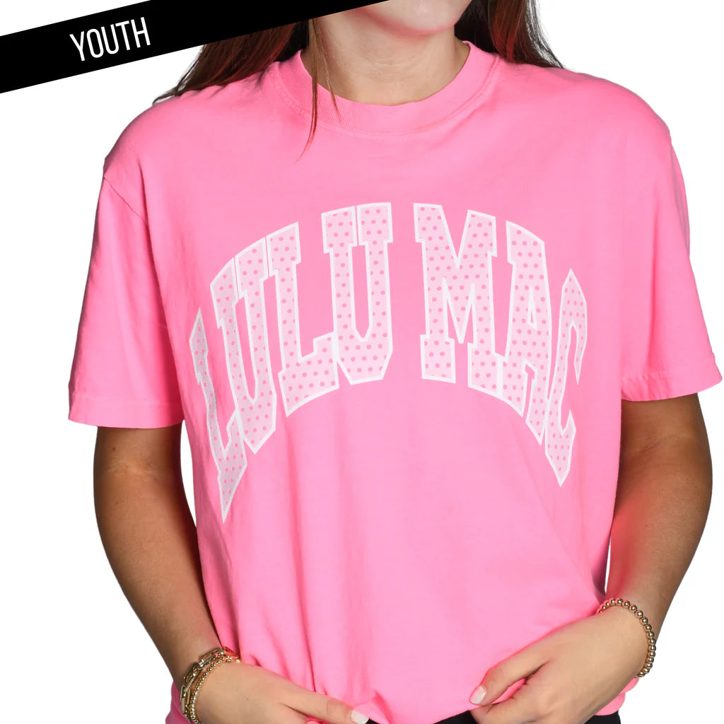 BR Lulu Mac Youth Polka Dot Logo Tee