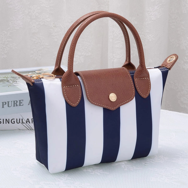 MW Riley Striped Nylon Double Handle Crossbody Bag