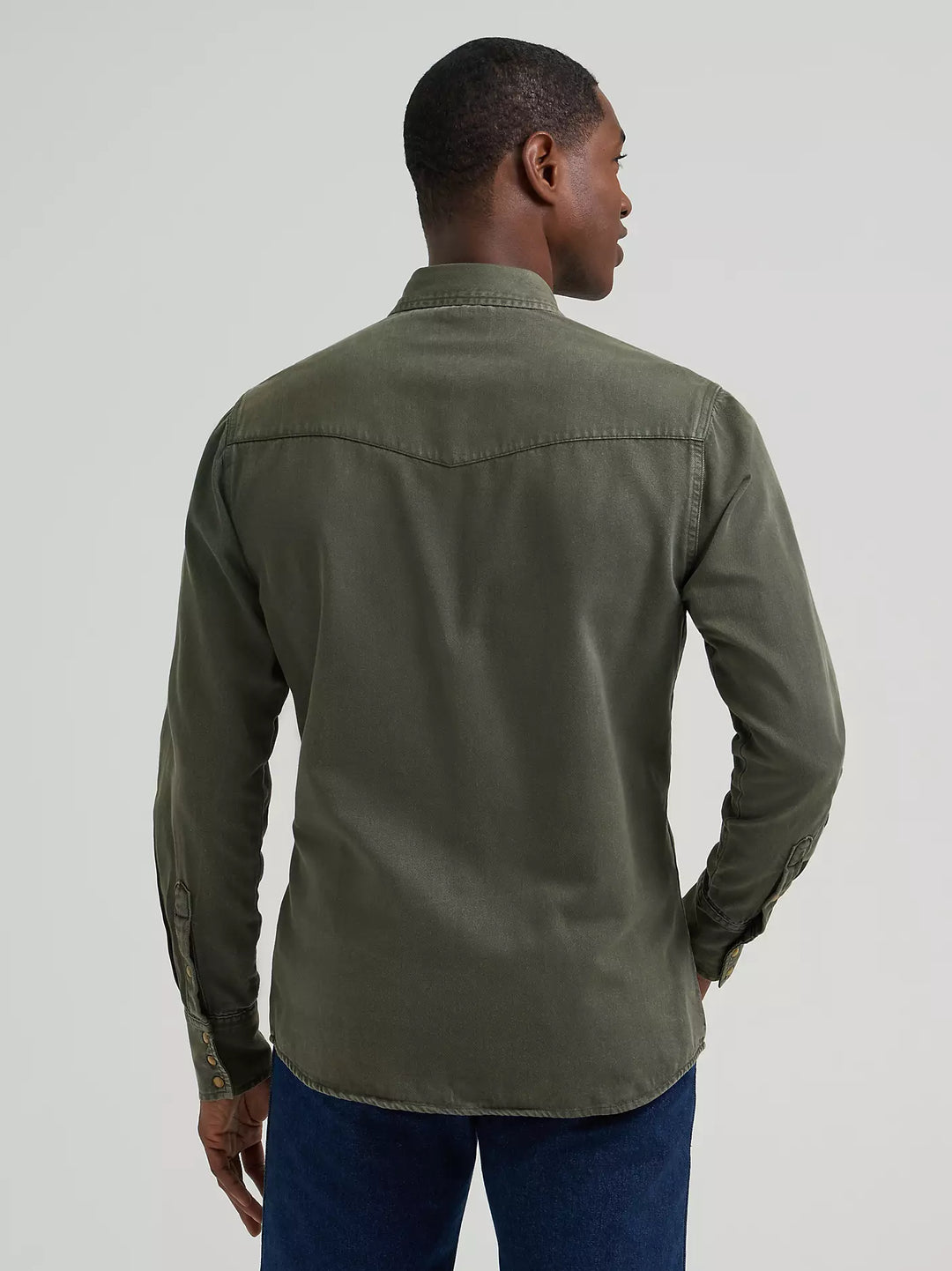 Wrangler Men's Colorwash Denim Western Snap LS Shirt