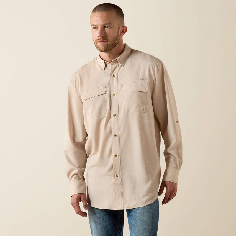 Ariat Men's VentTEK Outbound Classic Fit LS Shirt - Tan Heather