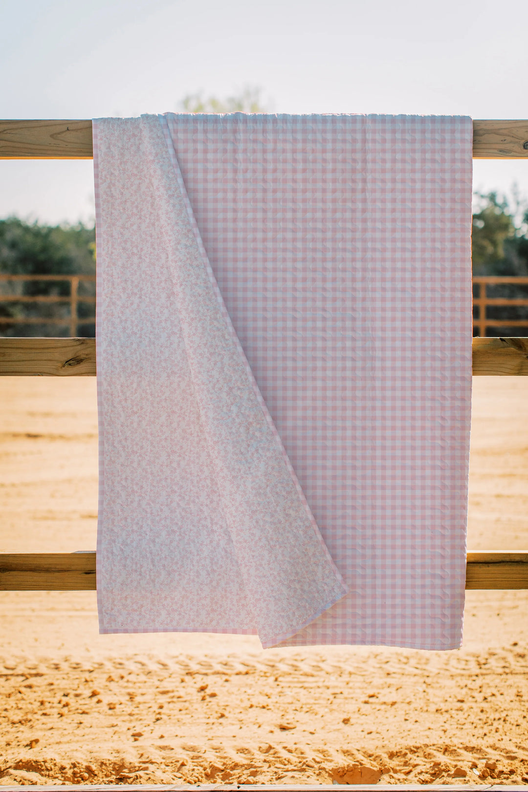 Ida Mae Home Anthia Gingham Light Pink Quilt