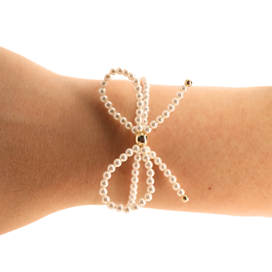 Beaded Blondes Pearl Bow Bracelet