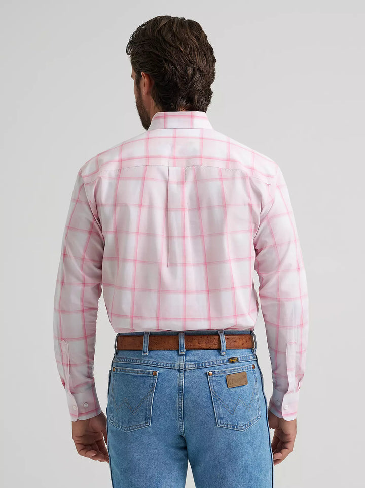 Wrangler Men's Bucking Cancer Button Down LS Shirt