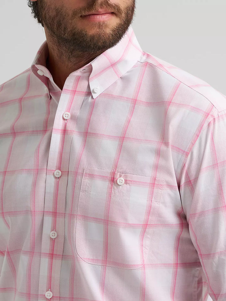 Wrangler Men's Bucking Cancer Button Down LS Shirt