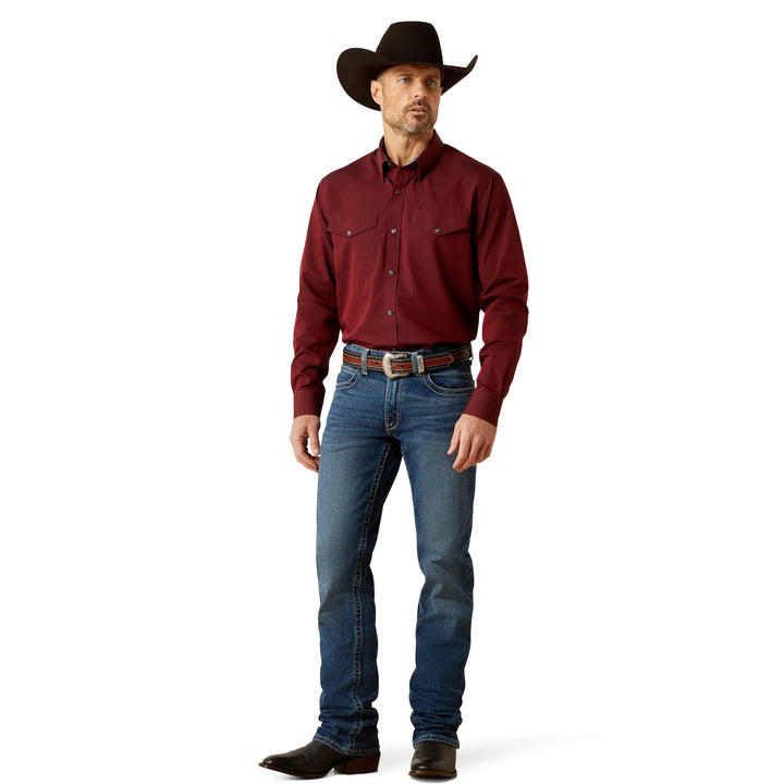 Ariat Men's Pinpoint Oxford Fitted LS Snap Shirt
