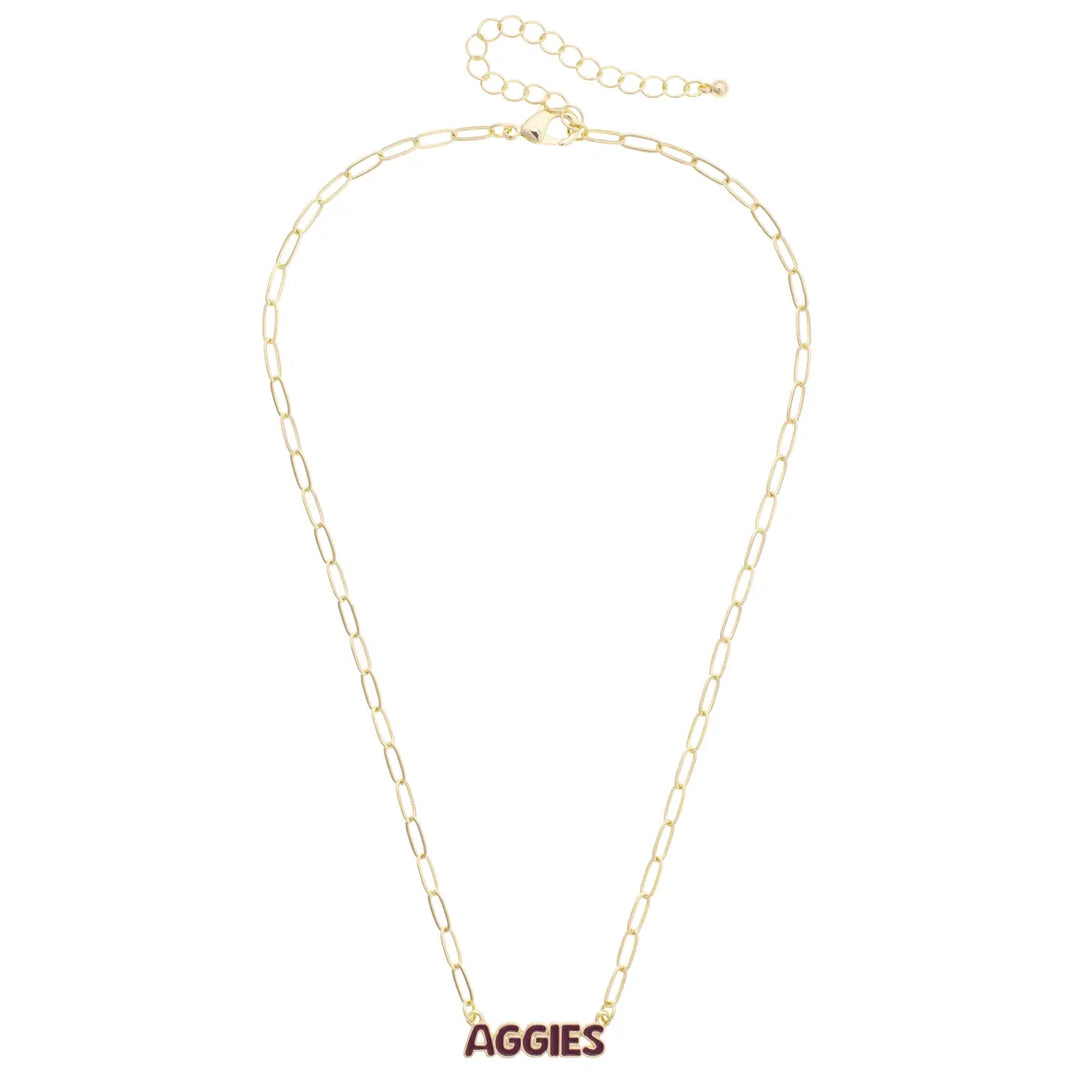 CS Gameday Puffy Nameplate Necklace