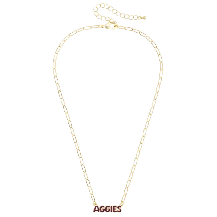 CS Gameday Puffy Nameplate Necklace
