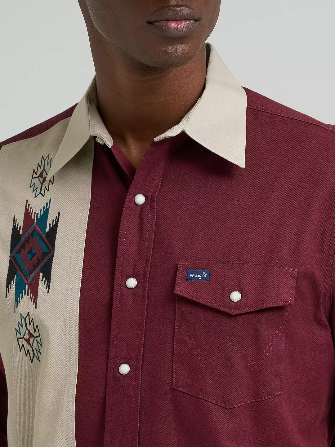 Wrangler Men's Vintage Contrast Band LS Shirt