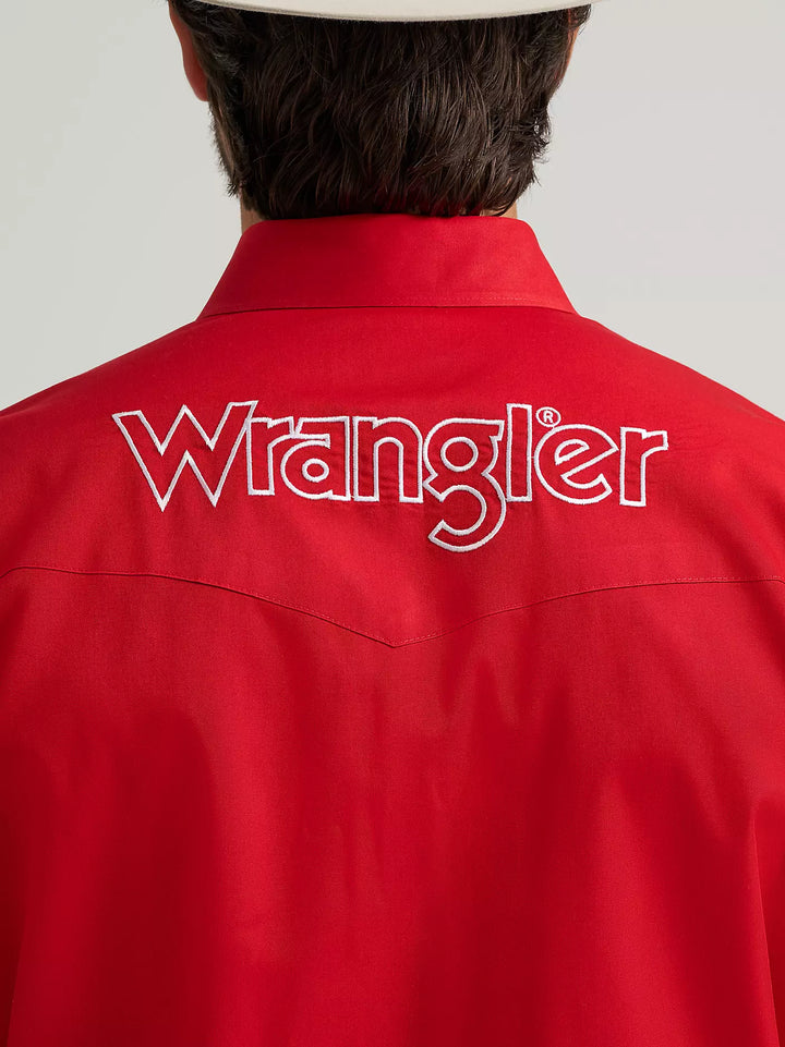 Wrangler Men's Logo Western Snap LS Shirt