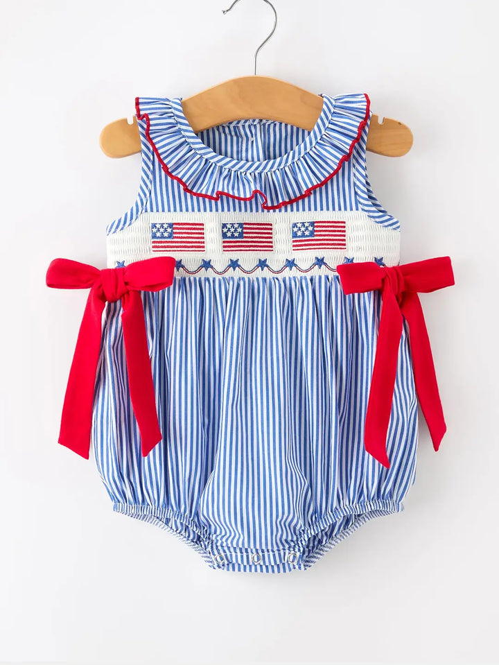 BR 4th of July Bow Romper