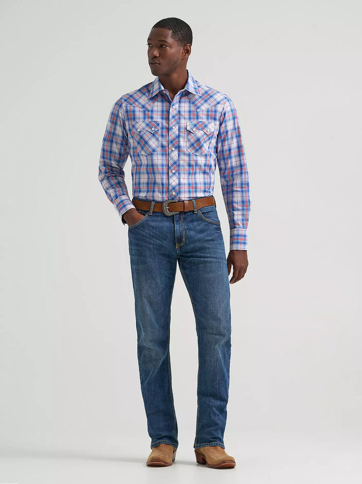 Wrangler Men's Retro LS Sawtooth Snap Pocket Western Shirt