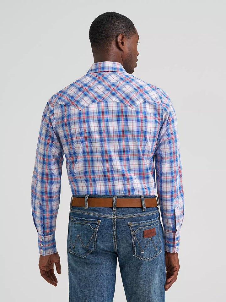 Wrangler Men's Retro LS Sawtooth Snap Pocket Western Shirt