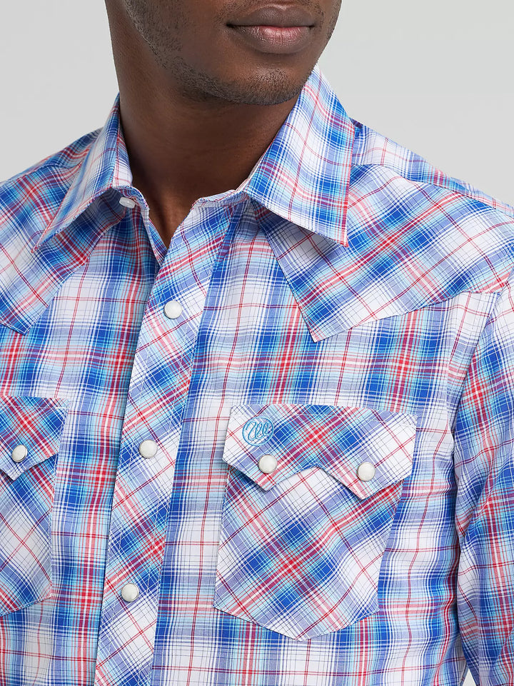 Wrangler Men's Retro LS Sawtooth Snap Pocket Western Shirt