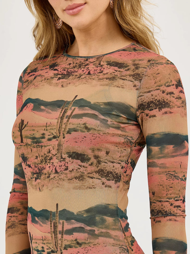 Wrangler Desert Print Mesh Maxi