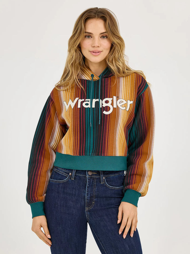 Wrangler® Striped Serape Cropped Hoodie