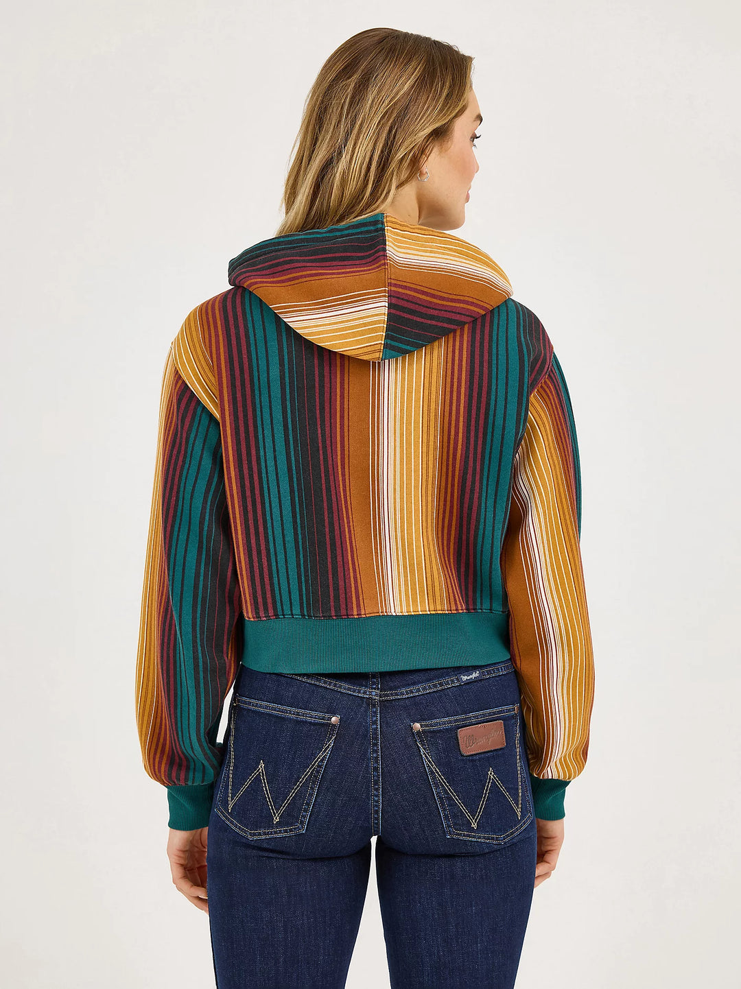 Wrangler® Striped Serape Cropped Hoodie