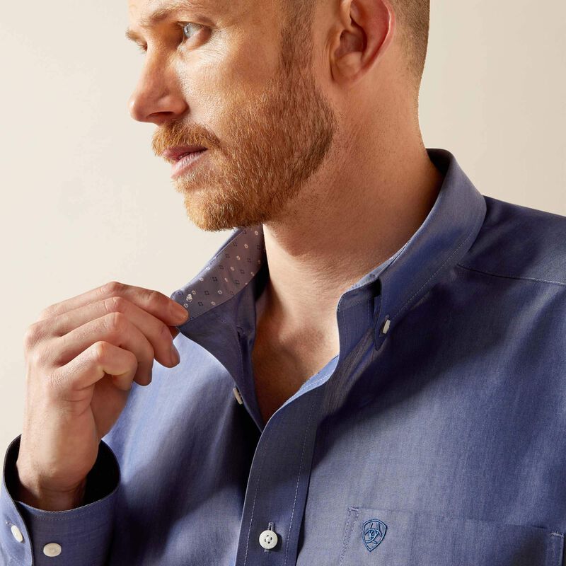 Ariat Men's Solid Pinpoint Oxford Classic Fit LS Shirt