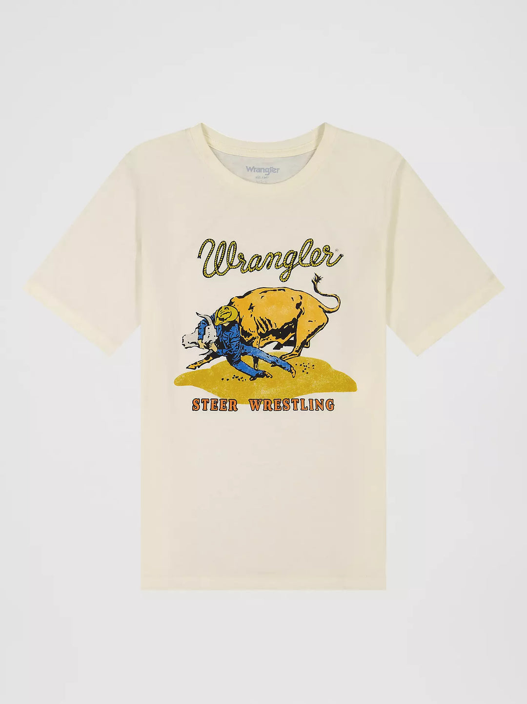 Wrangler Boys Steer Wrestling Graphic T-Shirt