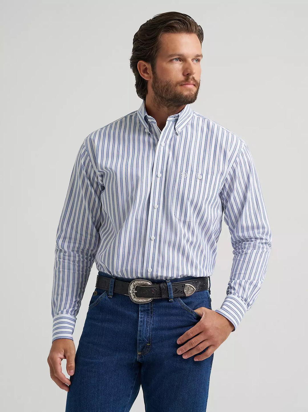 Wrangler Men's George Strait One Pocket Long Sleeve Shirt