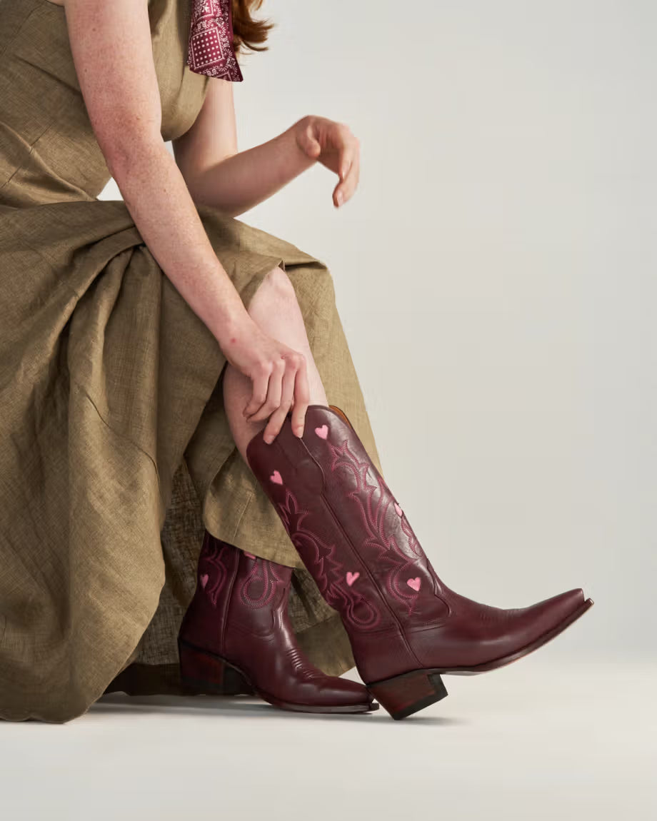 Tecovas Annie Heart Boot - Wine Cowhide