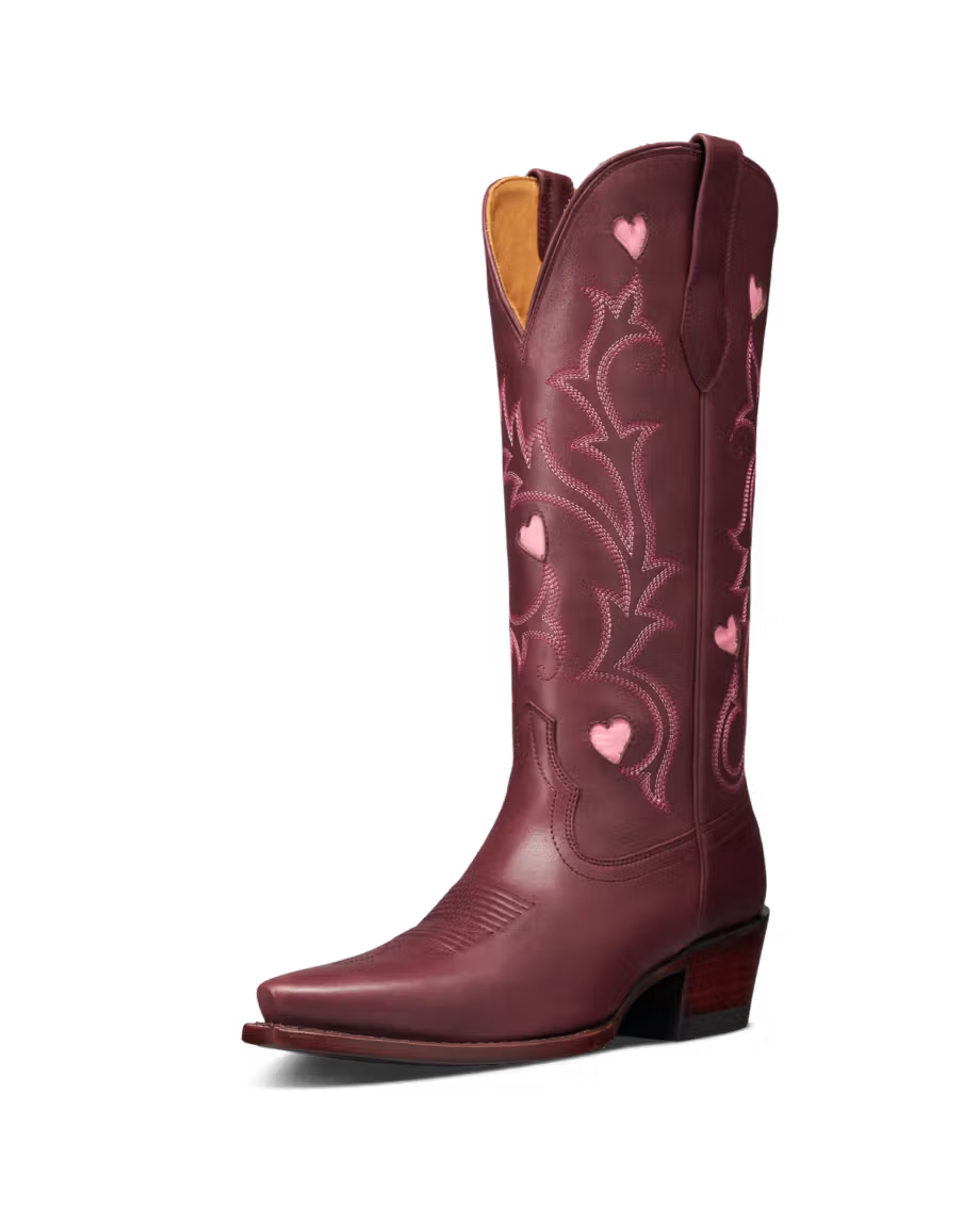 Tecovas Annie Heart Boot - Wine Cowhide