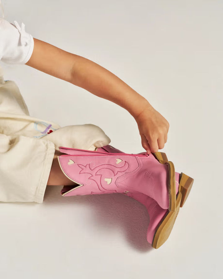 Tecovas Annie Hearts Toddler Boots - Wild Rose Goat