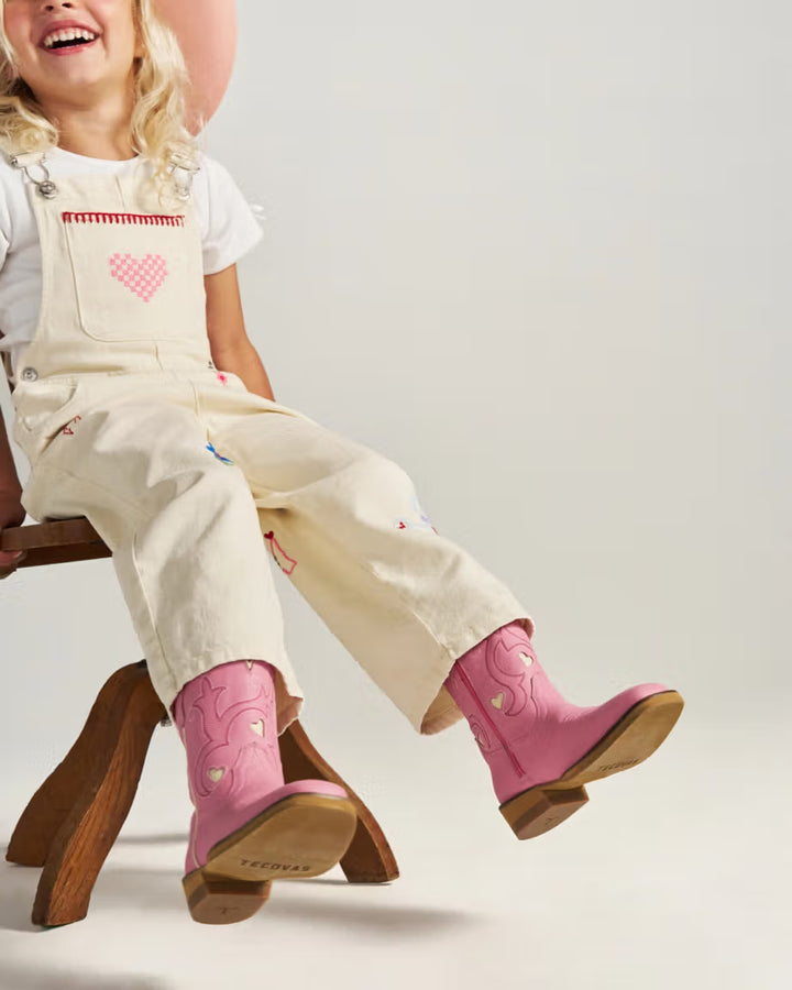 Tecovas Annie Hearts Toddler Boots - Wild Rose Goat