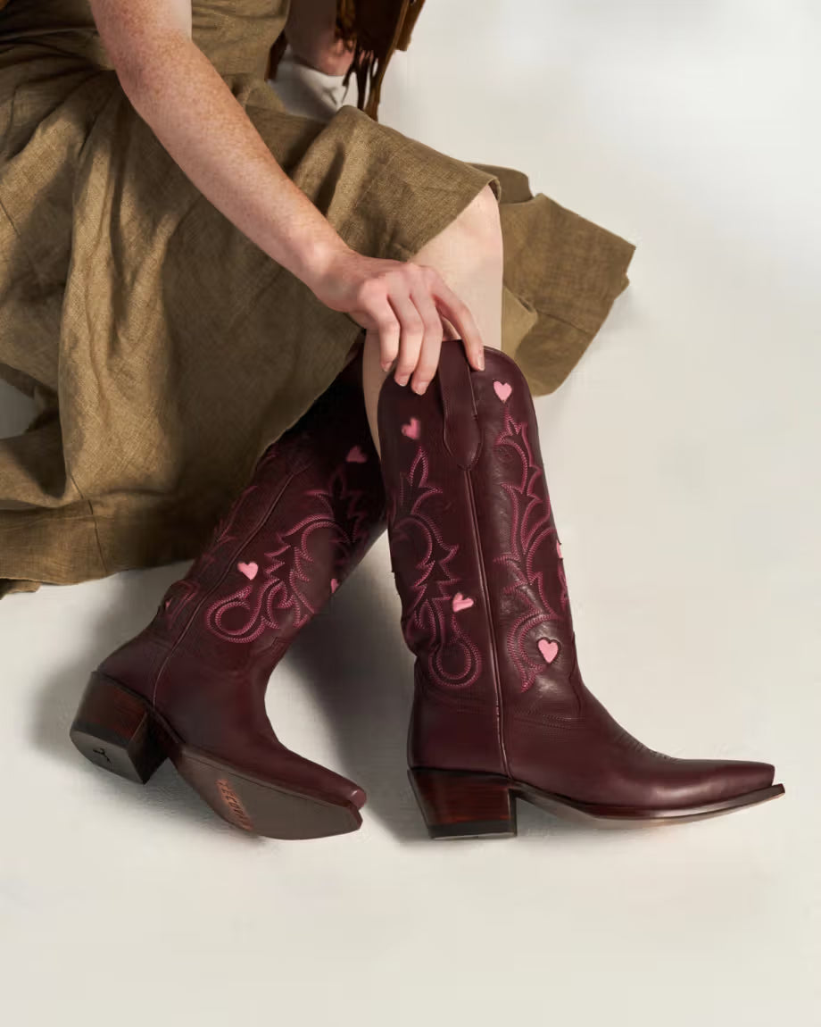Tecovas Annie Heart Boot - Wine Cowhide